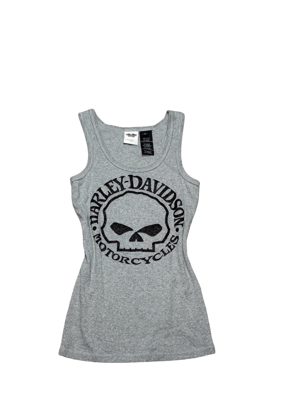 Harley-Davidson Gray Tank with Black Skull Logo